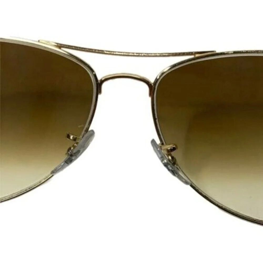 Ray-Ban Sunglasses Unisex OS Gold Aviator Classic Brown Gradient RB3025 Metal